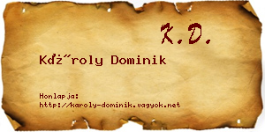 Károly Dominik névjegykártya