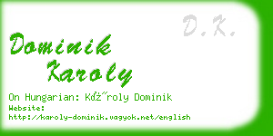 dominik karoly business card